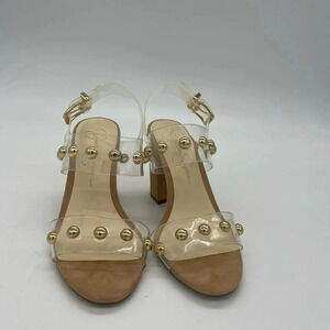 Jessica Simpson | women’s shoes | Clear and Gold Madrid sandals size 7.5